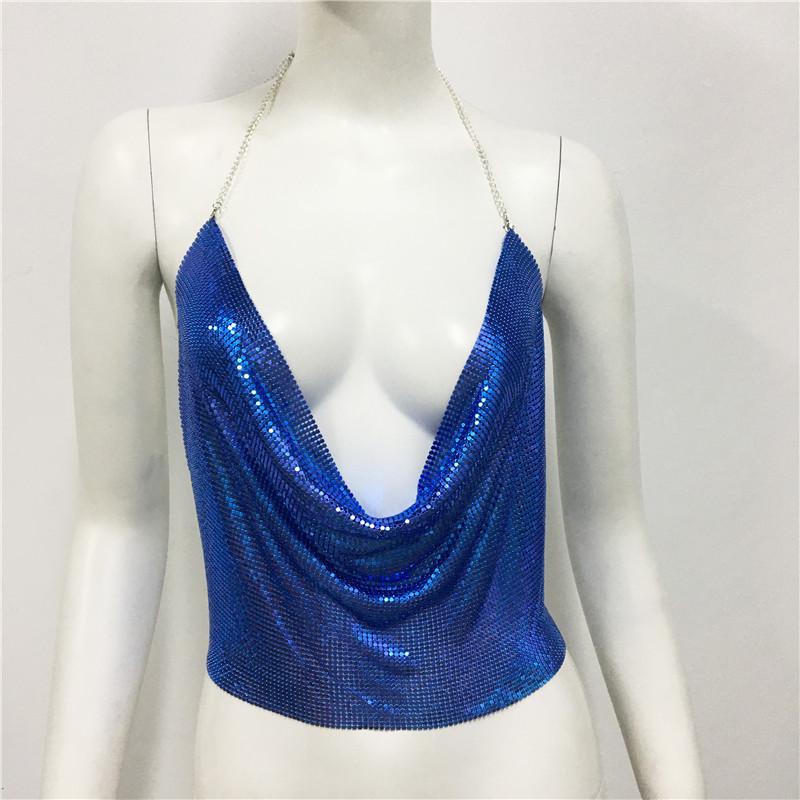 European & American Sexy Sequin Top - Women's Nightclub Party Wear 