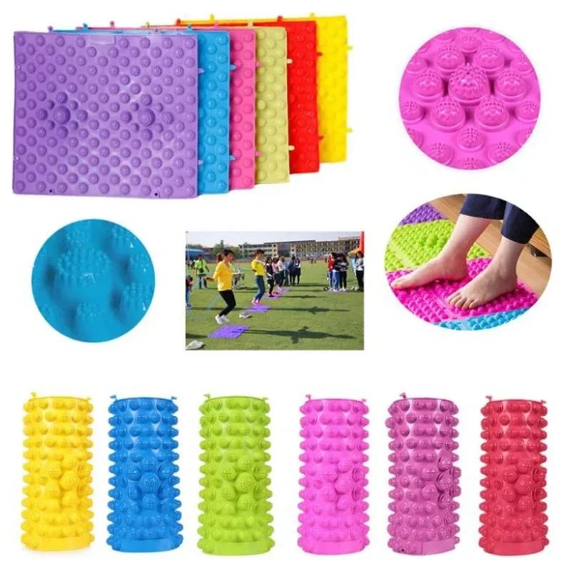 6Pcs/Set Pressure Game Fitness Mat-Sensory Integration Toys Acupressure Therapy Foot Reflexology Walking Massage Play Floor Mat