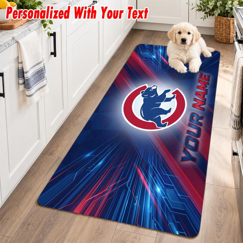 Chicago Cubs Custom Name Flannel Rug Kitchen Mat Non Slip Floor Carpet Personalized Home Decor