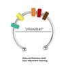 Elegant Rings Bead Fidgety Rings Colorful Bead Spinner Rings Stainless Steel Rings Open Adjustable Jewelry for Women