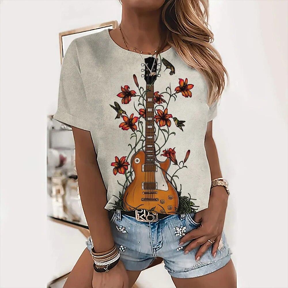 Летние модные футболки с 3D принтом виолончели — фото 13