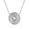 S925 Sterling Silver Time Diamond Plate Zircon Necklace Female Design Feeling European and American Fashion Big Brand Round Pendant Collarbone Chain