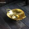 Handcrafted Copperware Minimalist Style Copper Tray Four-Legged Fruit Bowl Exquisite Living Room Coffee Table Home Snack Tray