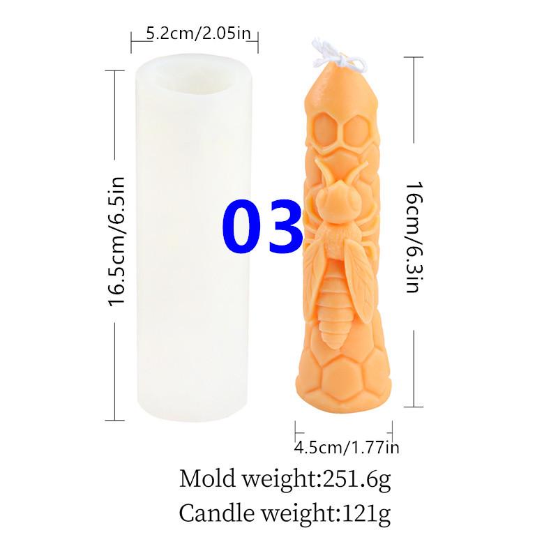 3D Honeycomb Cylinder Candle Silicone Mold DIY Honeycomb Bee House Handmade Making Soy Wax Candle Mold Home Decor Gifts