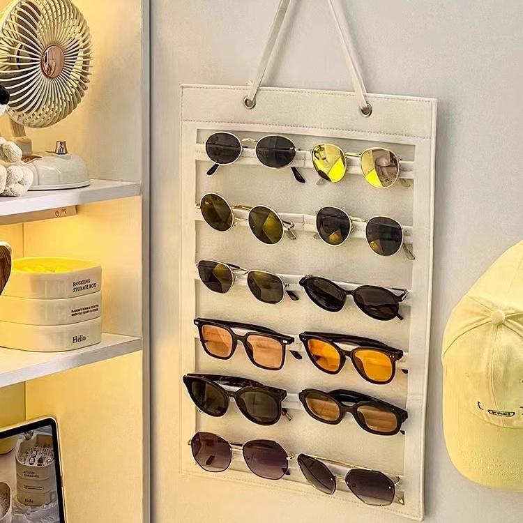 1pc Sunglasses Storage Organizer,Holds 12 pairs of eyeglasses,  Hanging Glasses Display Rack,Versatile Wall-Mounted Glasses Hold