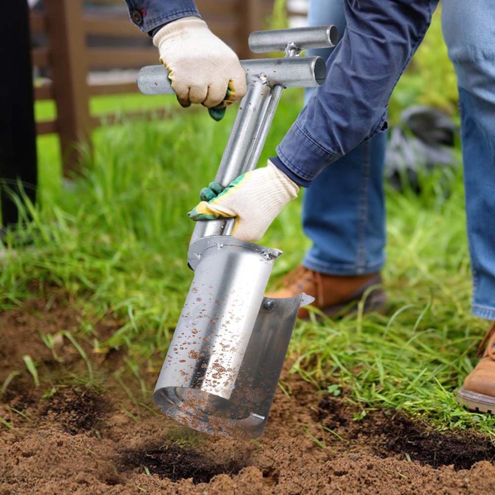 Bulb Planter Tool Plant Transplanter T-Style Handle Soil Sampler Multifunctional for Planting Digging Transplanting