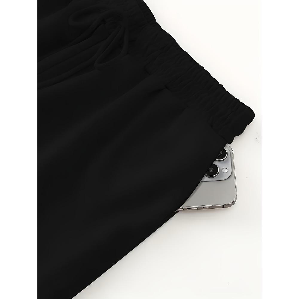 Moda Jesień i Zima Spodnie Damskie Unikalny Wzór Jednolity Kolor Sznurek Szerokie Nogawki Modne