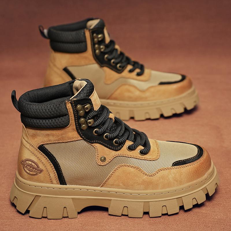 

Мужские ботинки Ретро рабочая обувь Удобные уличные ботинки Мужская повседневная обувь для треккинга Досуг Гора Зимняя обувь 39 коричневый