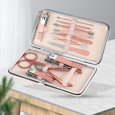 Yousheng 1 Set Couleur Or Rose Coupe-ongles Hygiénique Cuir Synthétique Kit Manucure Pédicure pour Ongles d'orteils et d'ongles