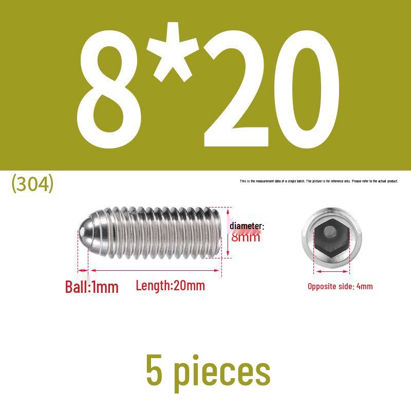 Stainless Steel Ball Plunger Set: M2.5-M16 Ball Screw Positioning Spring Plunger