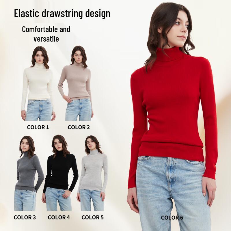 Hengyuanxiang Women's 100% Wool Knit Sweater