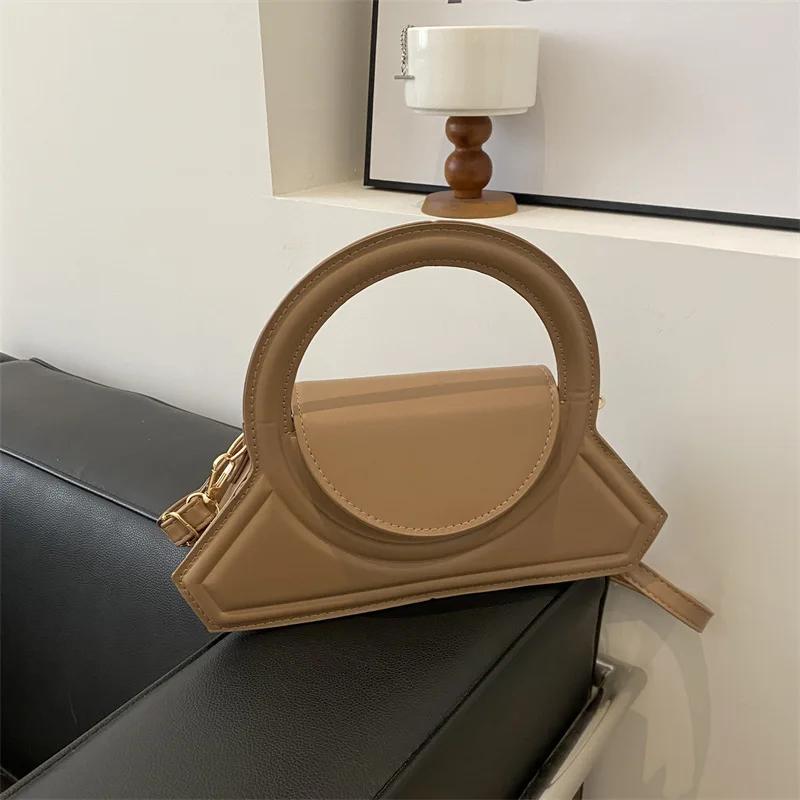 A Fashion Handbag  Spring New Foreign Solid Color Shoulder Crossbody Bag Foreign Small Square Shoulder Bag Women