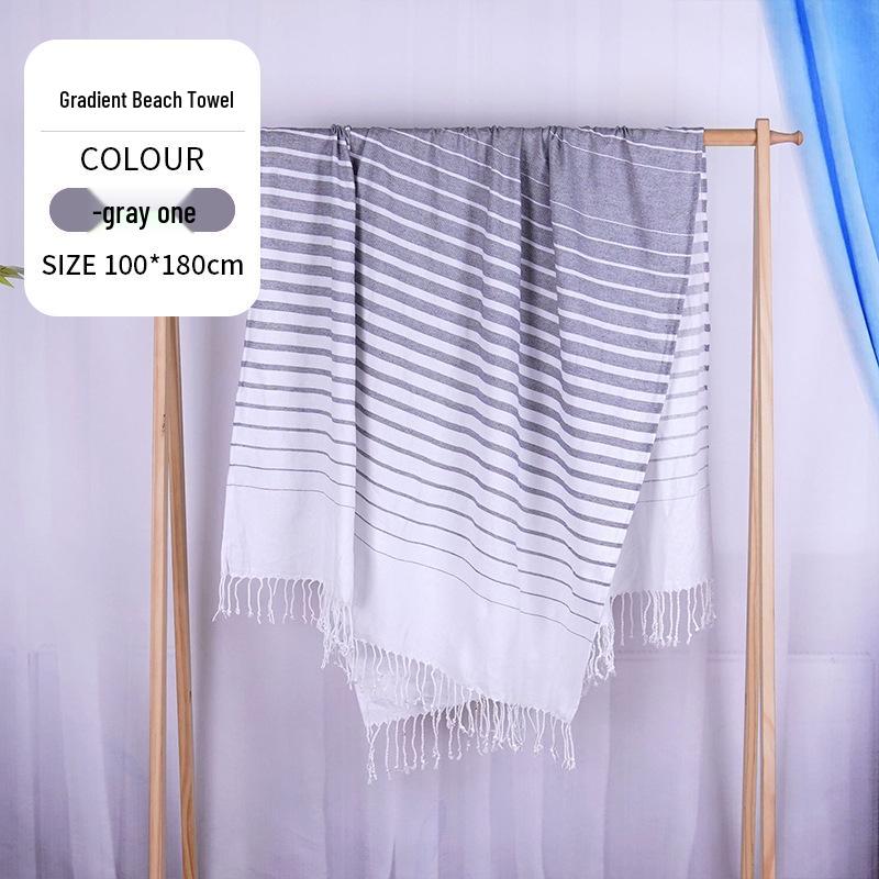 Large & Thick Tassel Turkish Beach Towel – Absorbent, Outdoor Sunscreen Bath Towel