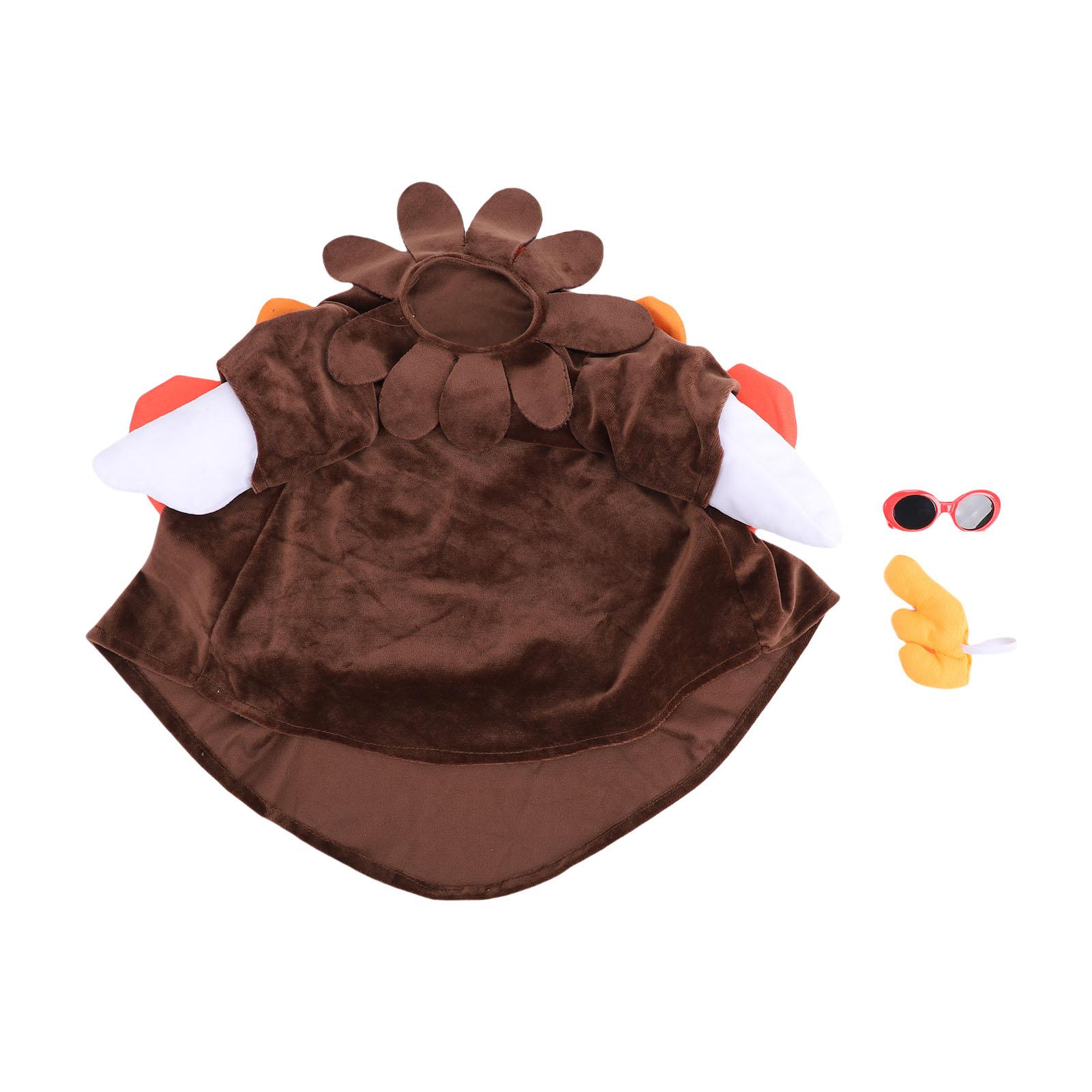 

Thanksgiving Turkey Porch Goose Outfit Plush Cute Fall Turkey Porch Goose Costume for Garden Yard Lawn Statue Decor Deep Brown