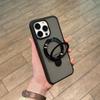 Luxury Color Blocking Ring Rotate Stand Magsafe Case For iPhone 16 15 14 Plus 13 12 11 Pro Max Frosted Matte Magnetic Hold Cover