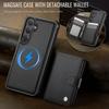 For Samsung Galaxy S25 Case JEEHOOD J09 RFID Blocking Card Holder Leather Back Phone Cover Magnetic Case