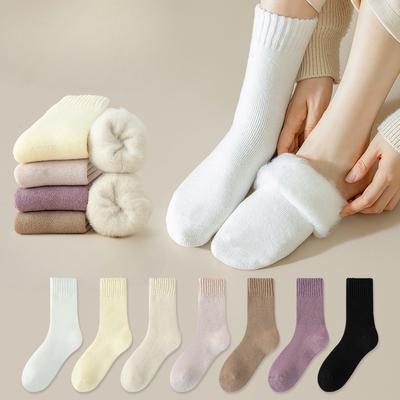 Damen Herbst- und Winterstil Plus Samt und Dicke Kaschmir-Monatssocken