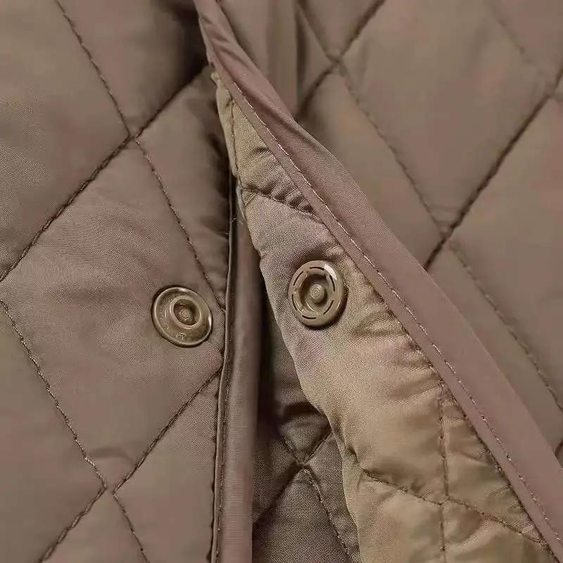 Lightweight Cotton-padded Jacket, Lightweight Rhombic Mother's Casual Loose Cotton-padded Jacket, Winter Short Jacket, Solid Color Padded Jacket