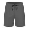 Men Shorts Elastic Waist Adjustable Drawstring Wide Leg Shorts with Pockets Solid Color Beach Casual Shorts
