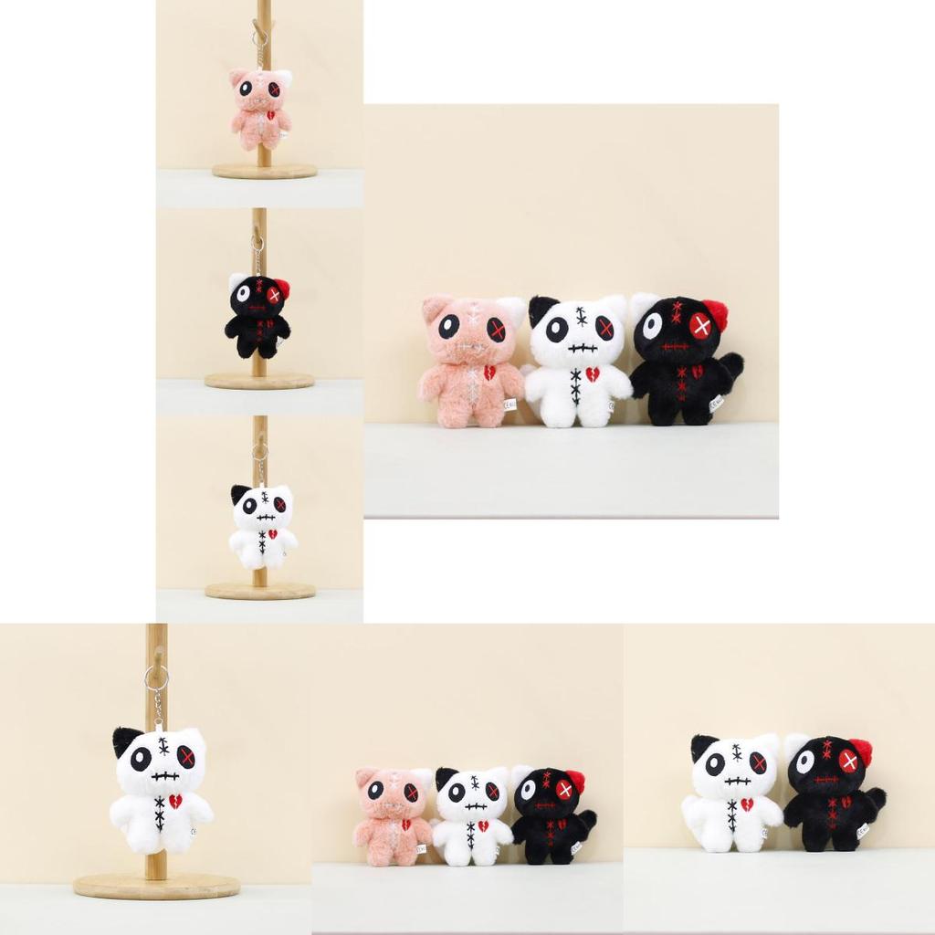 Adorable Plush Cat Keychain Alien Big Eye Cat Doll Soft Toy Bag Charm For Kids