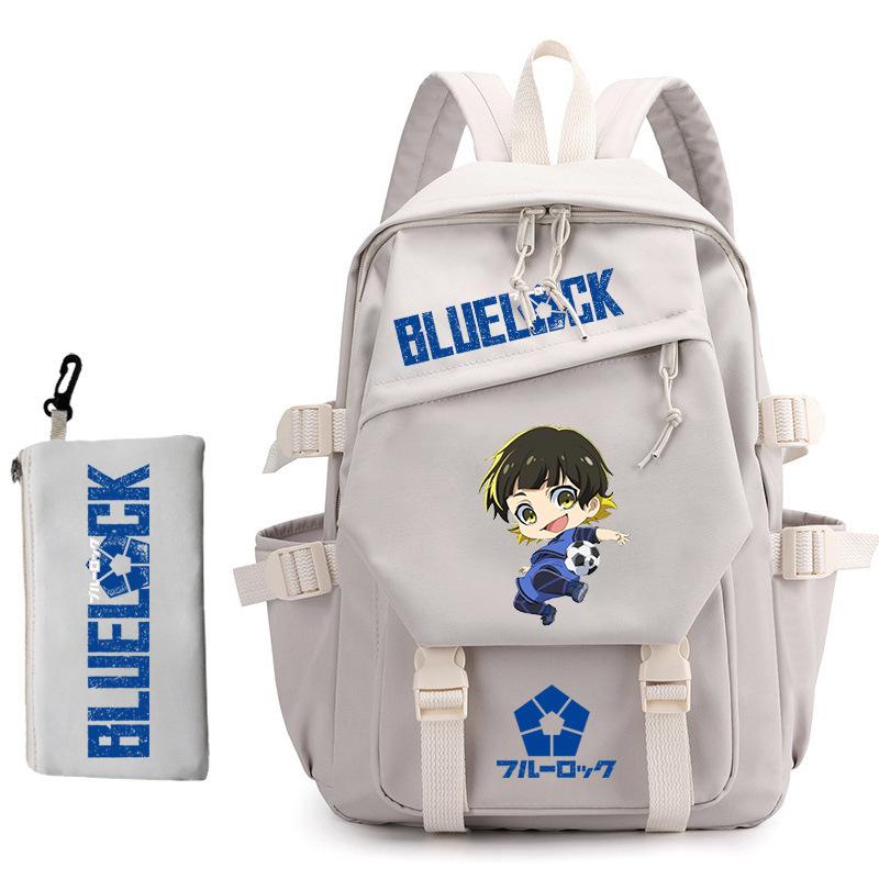 3 Piece School Backpack Set for Students Large Capacity Oxford Cloth Schoolbag with Shoulder Strap and Pencil Case