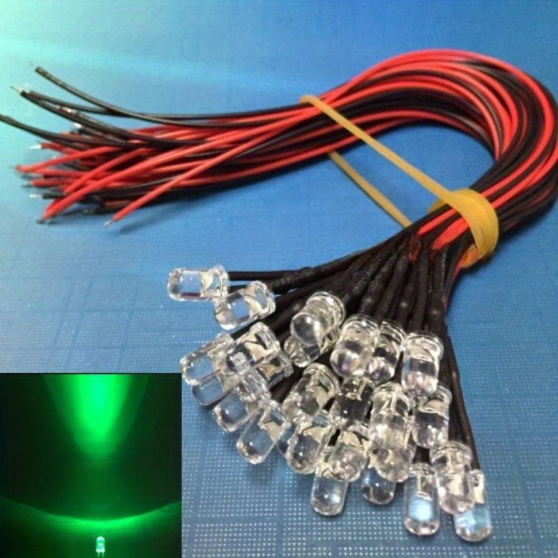 20PCS DC 12V Precablat 5mm LED Bec Bec Precablat Diode Emițătoare Transparent Galben Albastru Verde Alb Roșu