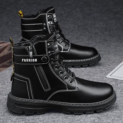 Hohe Winter-Samt-Baumwollschuhe für den Außenbereich Bergsteigen Arbeitsschutz Martin-Stiefel Lokomotive Trendschuhe Schneestiefel