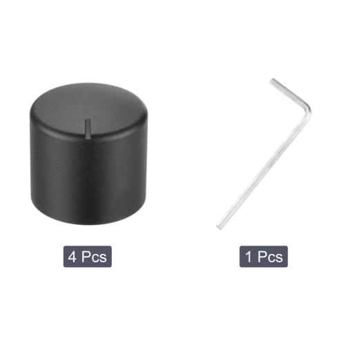 uxcell 4-Piece Guitar Knobs, Metal Volume Tone Control Dome Knobs, 1/4" x 1" Potentiometer Knobs with Set Screws for Electric Guitar and Bass, Black