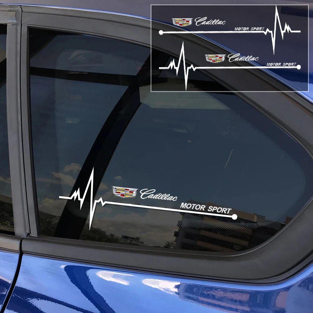 2PCS PVC Car Side Window Stickers Vinyl Waterproof Decals for Cadillac