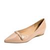 Inner height increase of 5 cm shallow mouth pointed single shoes women's 2025 new French single shoes women's soft leather soft sole evening shoes