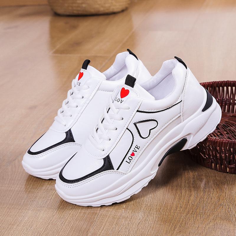 Women Shoes Heart-shaped Platform Sneakers Woman Walking Sports-shoes Breathable White Shoe Casual Sneaker Zapatos Mujer