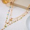 Bohemian Long Layered Copper Chain Necklace Set with Shell And Starfish for Women Elegant Personality Y-Chain Collarbone Chain