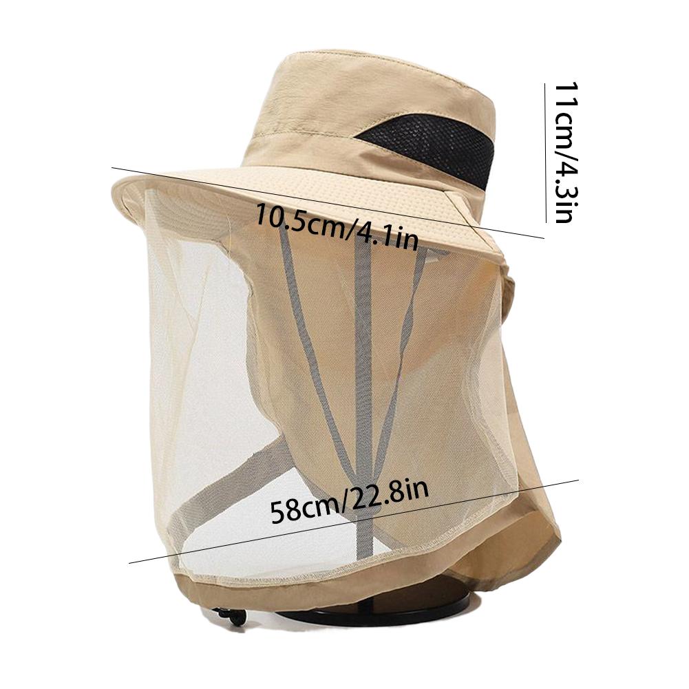 Unisex Foldable Mosquito Hat With Hidden Net Mesh Repellent Insect Bee Protection Casual Outdoor Sunscreen Fishing Cap