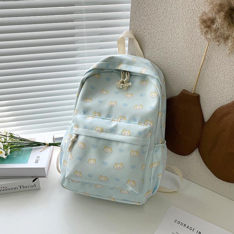 Large Capacity Student Schoolbag Backpack Printed Cartoon Texture Schoolbag Youth Student Leisure Backpack