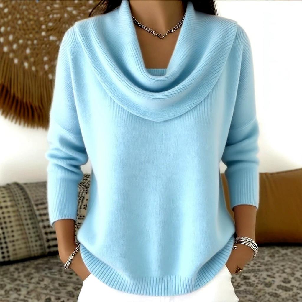 2026 Europe, America, autumn and winter new Amazon cross-border foreign trade temu women's clothing solid color long-sleeved sweater independent