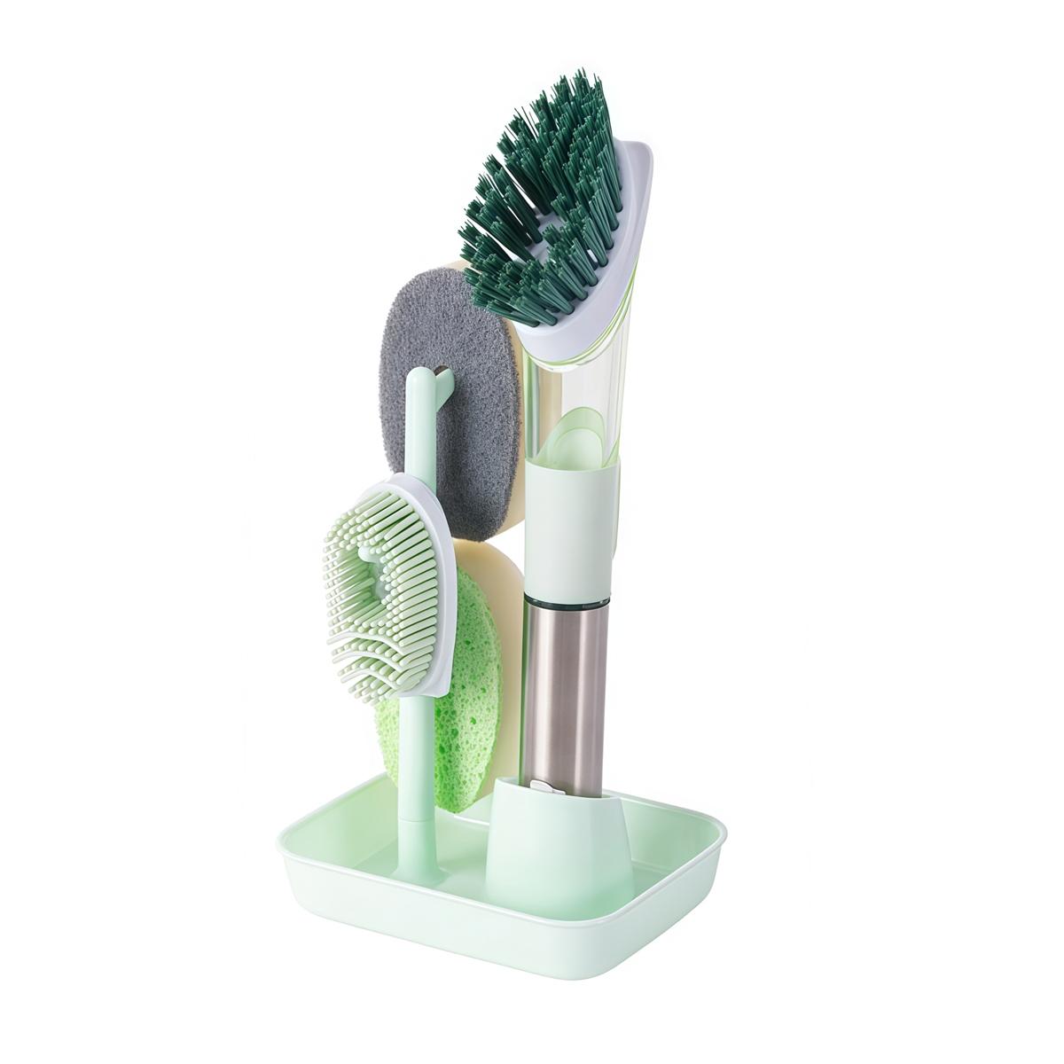 

Cleaning Tool Dishwashing Brush Dishwashing Gray Long Handle Cleaning Tool Long Handle Design Plastic Material
