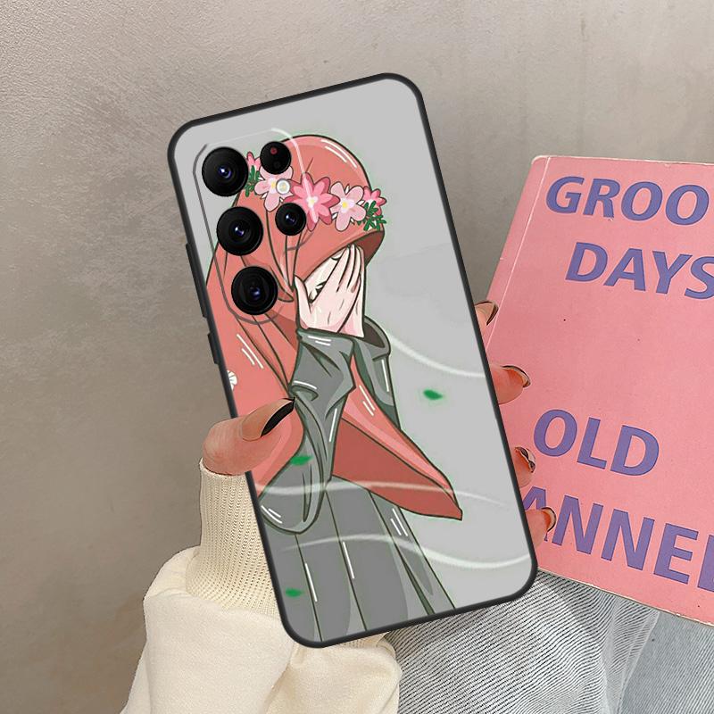 Muslim Arabic Hijab Girl Case For Samsung Galaxy S25 Ultra S20 S21 S22 S24 S23 Ultra S9 S10 Plus S25 FE Cover Coque