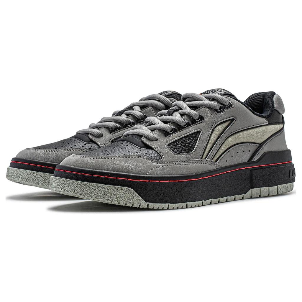 New LiNing Rookie Cushioned Slip Resistant Lightweight Rebound Low Top Vintage Basketball Shoes Unisex Gray ABCU001-3