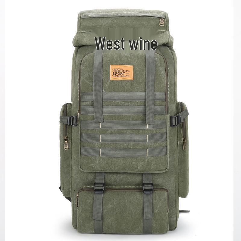 Rucsac Mare de Exterior din Pânză 70L - Rucsac Vintage pentru Bărbați pentru Alpinism și Călătorii