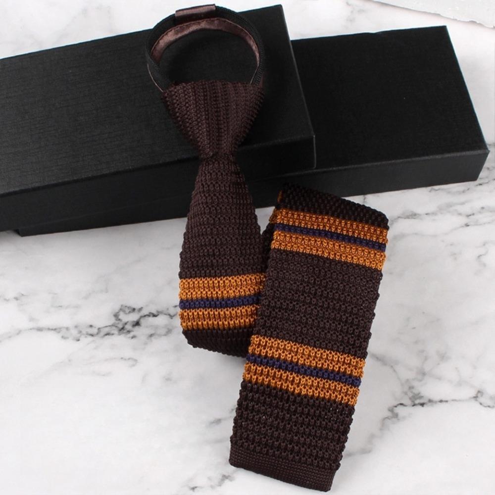 Adjustable Lazy Men Knot-free Tie Flat Head Automatic Zipper Necktie  Suit Accessories