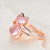 BELLA BOX Cat Design Created Pink Quartz Jewelry Rings For Women Wedding Party Fine Jewelry Ring