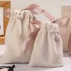 5pcs Thicken Jewelry Bags Small Bracelet Velvet Packaging Pouches Ribbon Bow Drawstring Gift Bag Jewelry Protect Storage Box