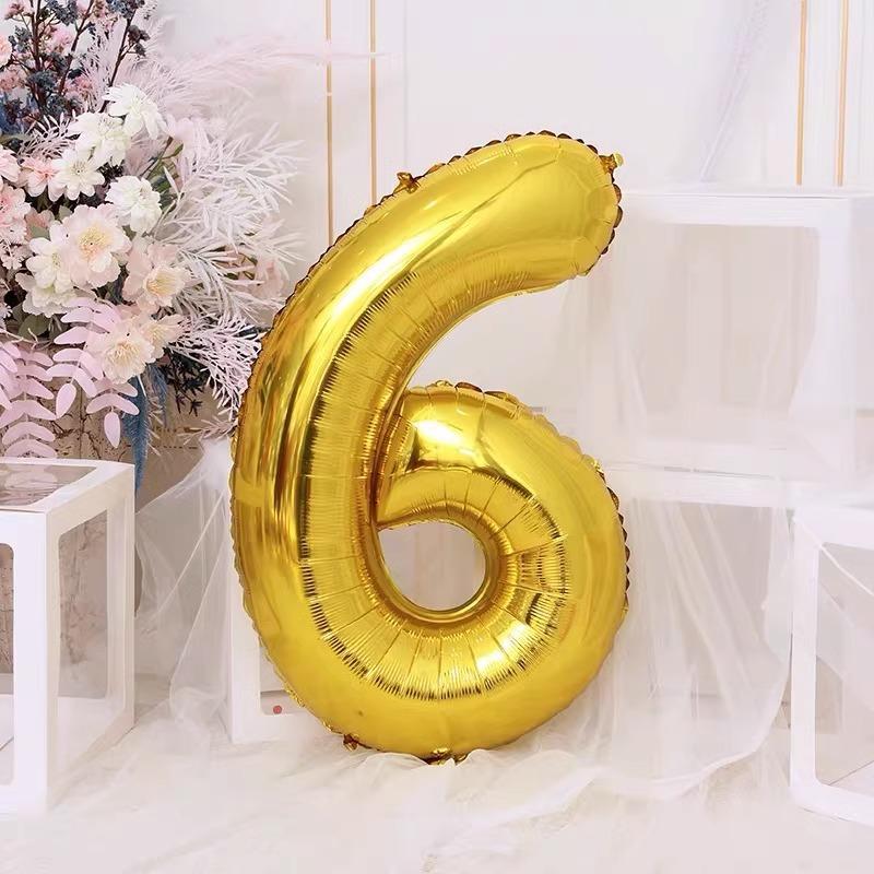 32-Inch Golden Digital Balloon Photo Boys And Girls Children Birthday Baby Party Scene Decoration