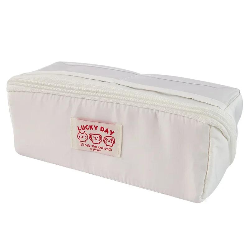 Fashion New Pencil Case Simplicity Black White Color Series Pencil Bag for Kids High Capacity Canvas Stationery Storage Box