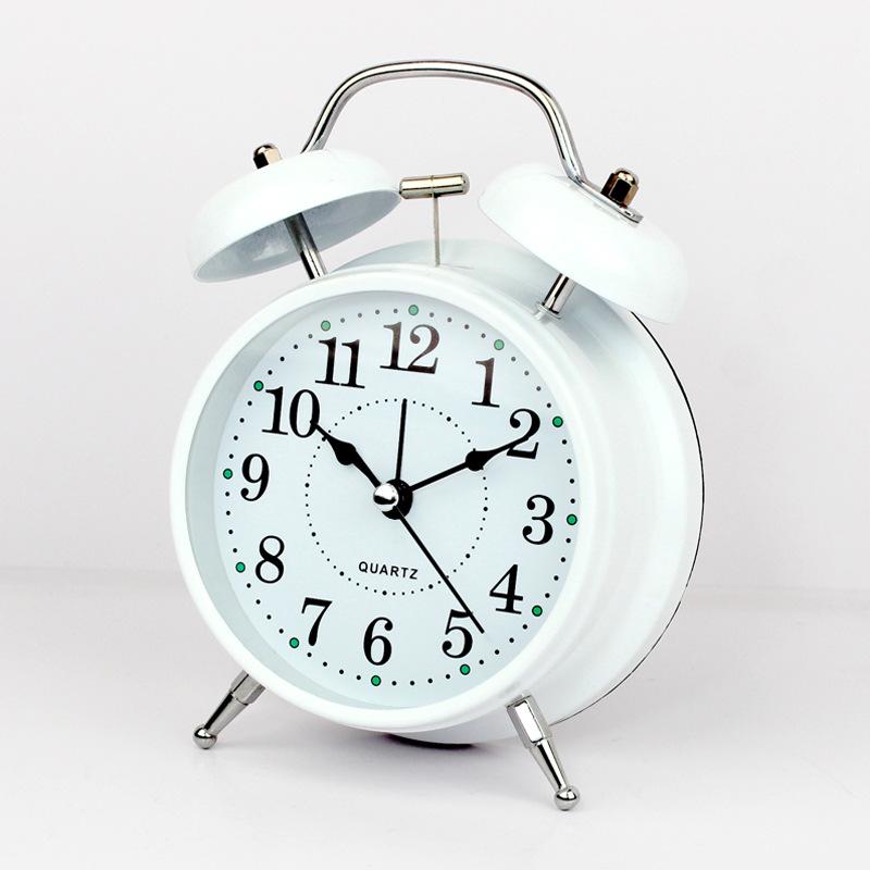 Simple 4-inch Ringing Alarm Clock for Students To Use for Home Bedside Silent Sweep Second Ringing Clock Clock Function Modern and Simple