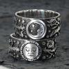Hot Sale, Personalized Creative Sun Moon Retro Copper Ring, European and American Jewelry