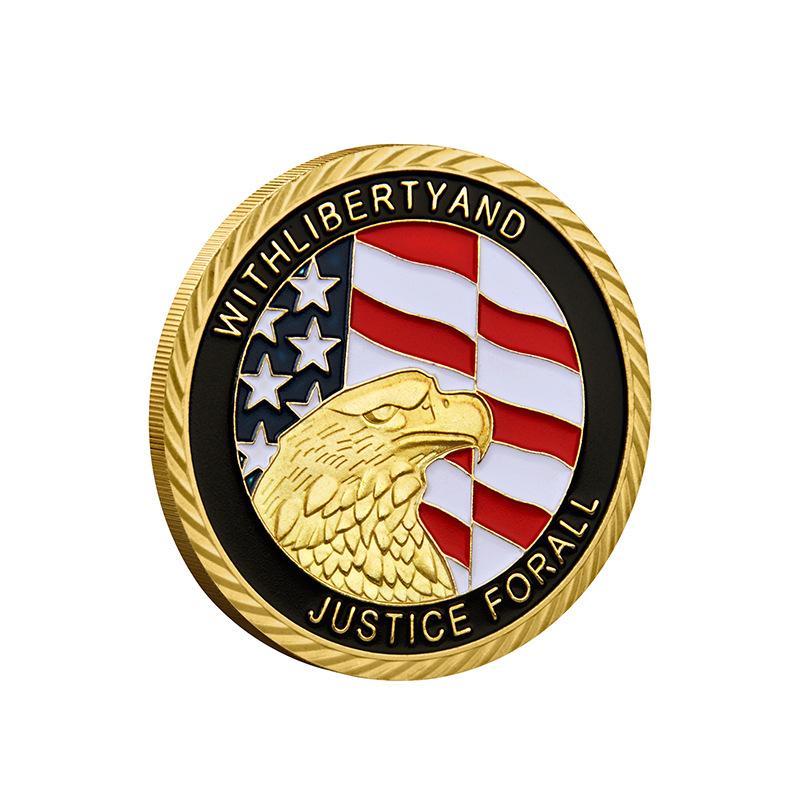 US 911, Gold Plated Commemorative Coin, Eagle Head Badge Commemorative Coin, Silver Plated Collection, Flag Gold Coin, Coin 40*3 31 grams золотой