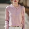 Women's Knit Lapel Cardigan: Light Hollow Jacket, Long Sleeve Spring/Summer Top