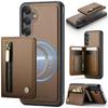 Zipper Style Wallet Credit Card case Back Cover for Samsung Galaxy S23FE/S21/S22/S24/S25 Ultra/S25 Edge with Wireless Charge