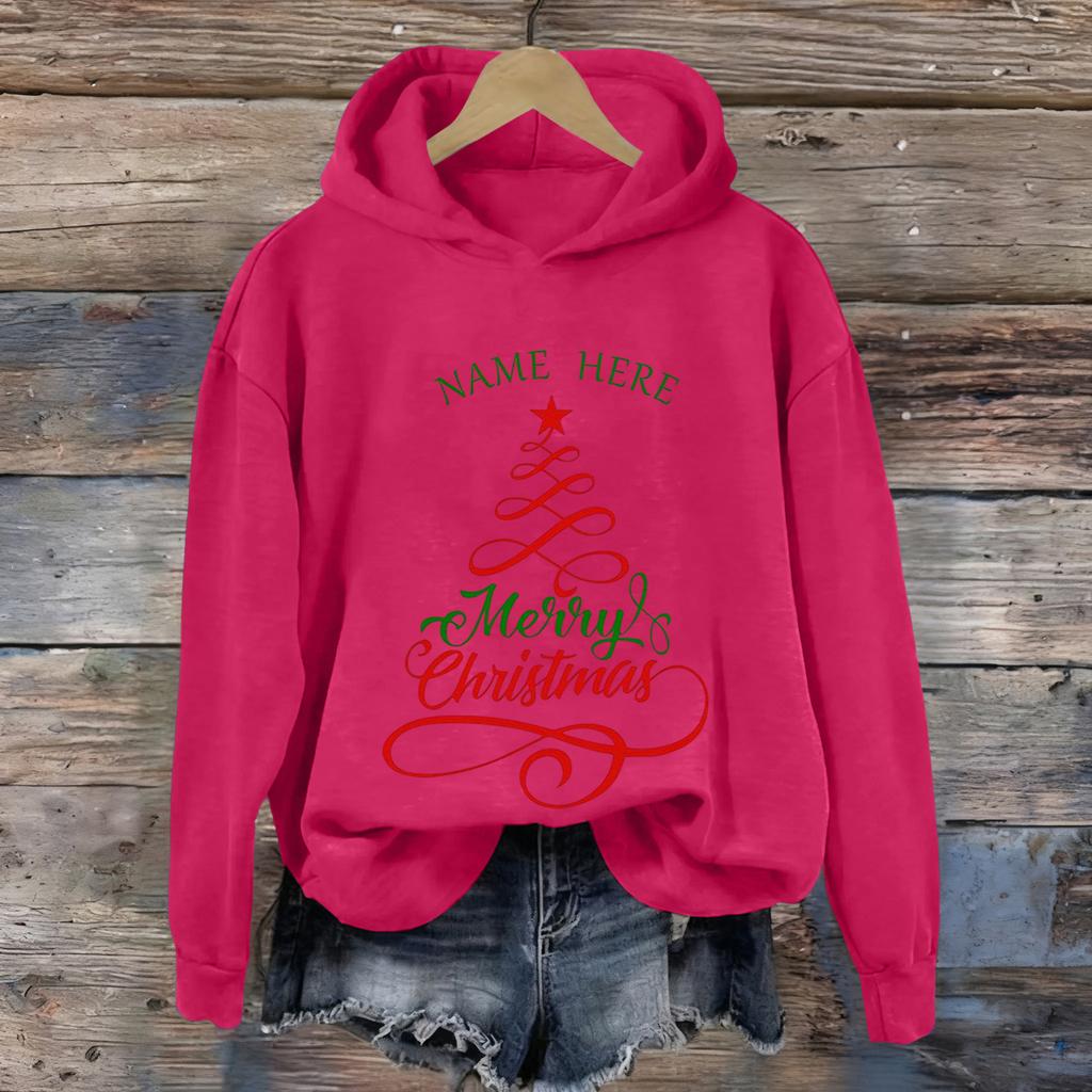 Dame Jule Greentown Trykk Casual Langermet Hettegenser Topp